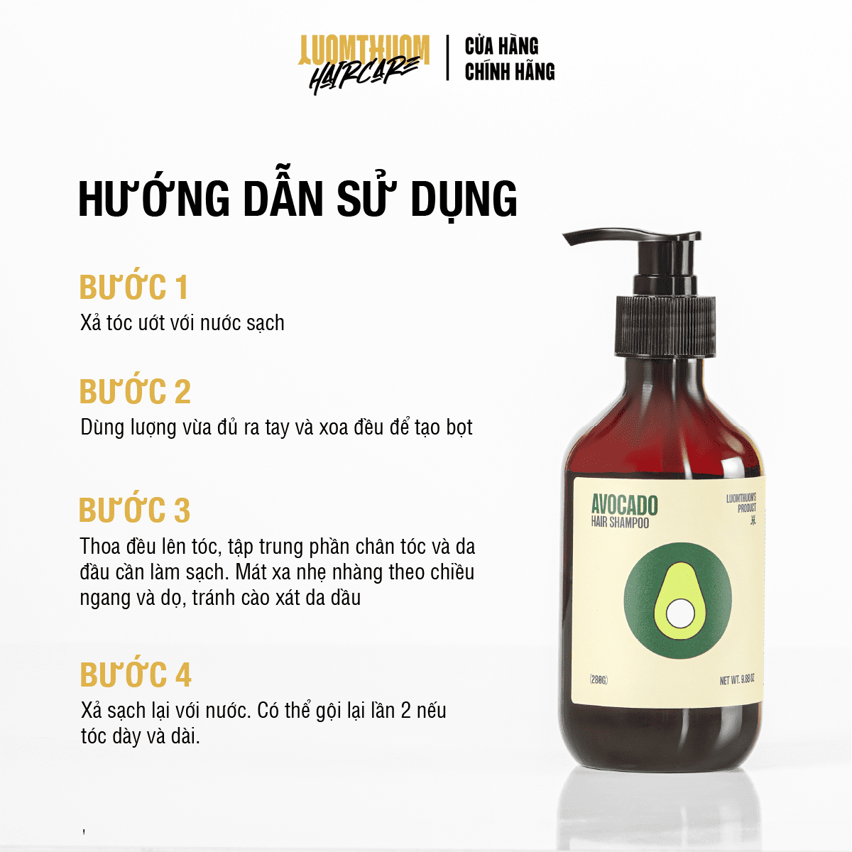 Hướng dẫn sử dụng Dầu gội bơ