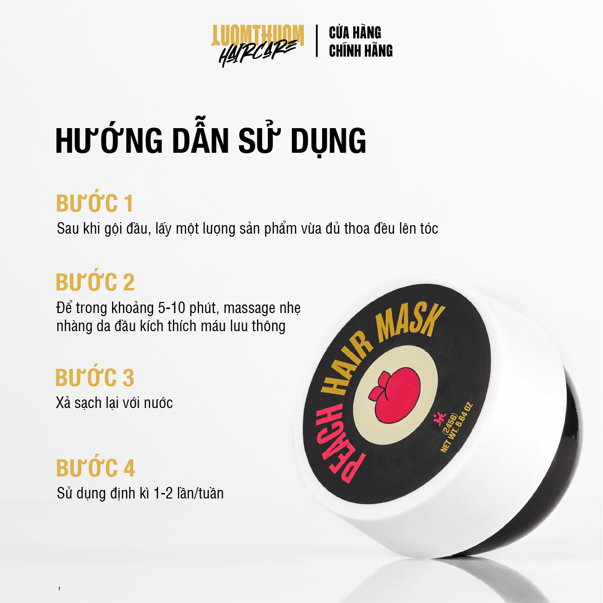 Hướng dẫn sử dụng kem ủ tóc Đào Luomthuom Haircare