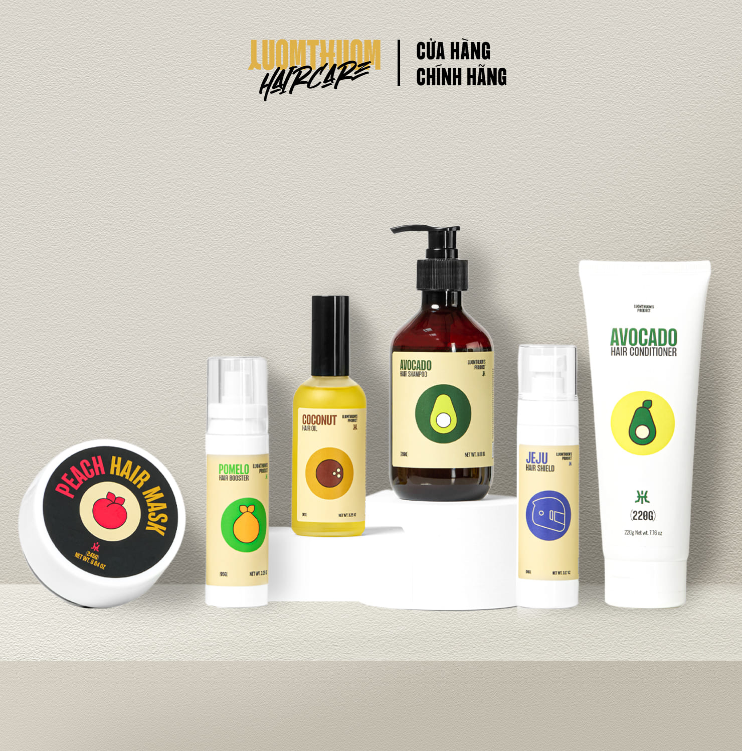 Combo phục hồi tóc hư tổn của brand Luomthuom Haircare